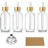 AOZITA 4 Set of 2 oz Clear Dropper Bottles (60ml) with 1 Funnel & 4 Labels - Glass Tincture Bottles for Essential Oils