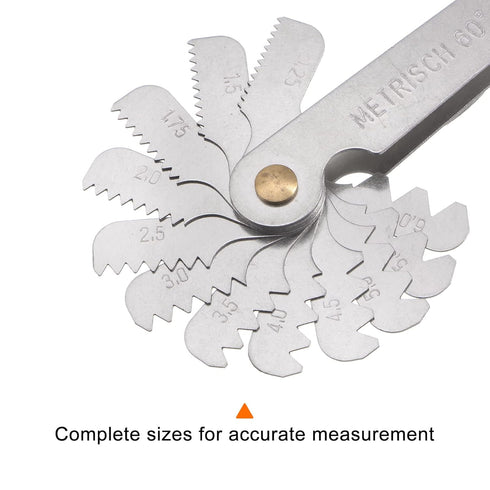 Metric 0.25-6.0 Screw Thread Pitch Gauge Tool for Industrial Measurement