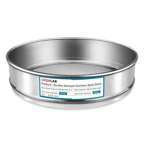 304 Stainless Steel Mesh Lab Sieve, 200 Mesh Aperture Test Sieve, 7.9Inch Diameter for Industrial Laboratory