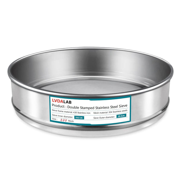 304 Stainless Steel Mesh Lab Sieve, 200 Mesh Aperture Test Sieve, 7.9Inch Diameter for Industrial Laboratory
