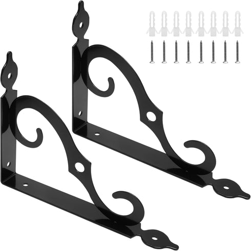 Luomorgo 2 Pcs L Bracket Decorative Shelf Brackets, Wall Mounted L Shape Floating