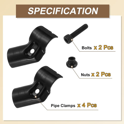 2 1-1/8" 45 2-way uxcell Pcs Structural Pipe Connector, Degree Metal Connectors Corner Pipe Fittings End Rails Clamp