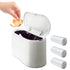 Mini Desk Trash Can with Lid, 0.5 Gallon Countertop Waste Bin with 90 Pcs Trash Bags for Office Bedroom (White)
