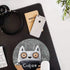 Round Mouse Pad - Anti Slip Rubber Cartoon Coffee Cat Mousepads for Home and Office, 7.9 x 7.9 inches