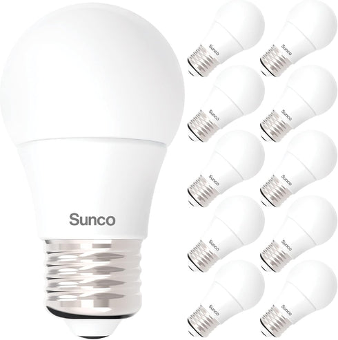 Sunco Lighting 10 Pack A15 LED Bulb, Dimmable Refrigerator Appliance Bulbs, 8W Equivalent, 3000K Warm White