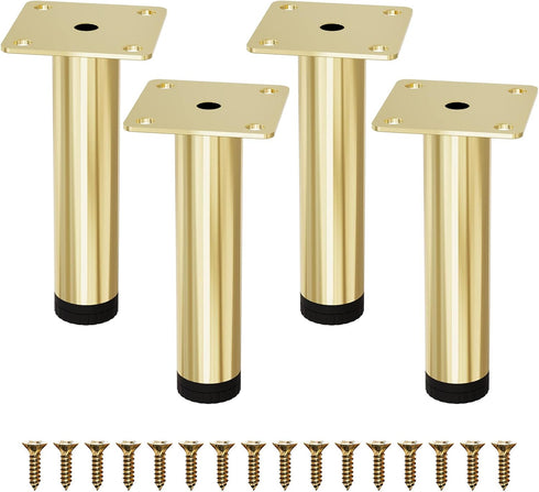 M MIMHOOY Gold Furniture Legs 5 Inch Legs for Furniture Set of 4, Adjustable