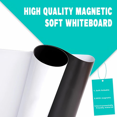 Magnetic Dry Erase Whiteboard Paper, New Dirt Repellent Technology, 31.5" x 16" Magnetic White Board for Wall