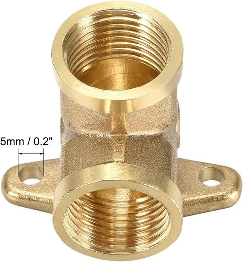 uxcell Brass Pipe Fitting 90 Degree Drop Ear Elbow G1/2 Female X G1/2 Female, 2pcs