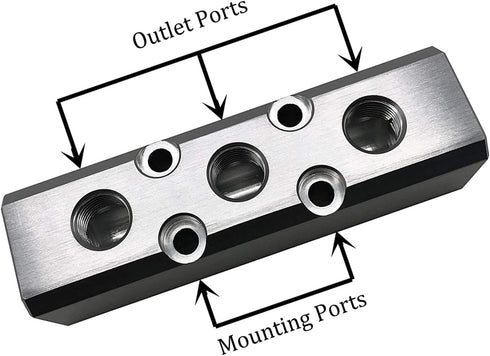 3 Way Pneumatic Manifold Air Distribution Block, Compressed Air Manifold, Fast Connector for Air Compressor