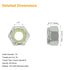 60 Pieces 1/4"-20 Nylon Insert Hex Lock Nuts, Made of 304 Stainless Steel