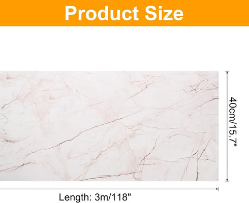 uxcell Marble Contact Paper 15.7"x118" Self-Adhesive Marble Peel and Stick Countertops Wallpaper Waterproof for Wall Kitchen Countertop Cabinet Bathroom, Beige