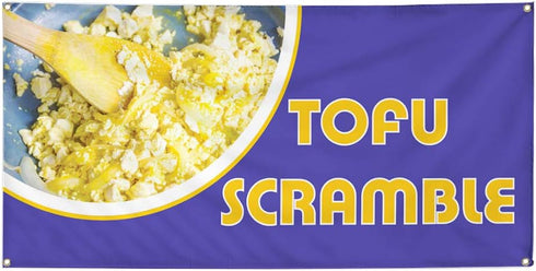 Fastasticdeals Vinyl Banner Multiple Sizes Tofu Scramble Outdoor Advertising Printing Food & Beverage