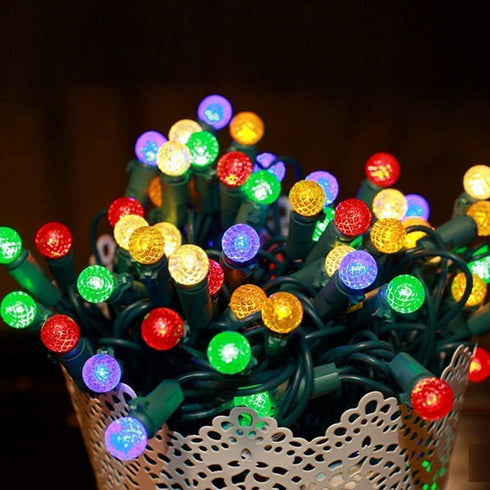 18.6Ft 50 LED Colorful Mini Globe String Lights G12 Ball Christmas Tree