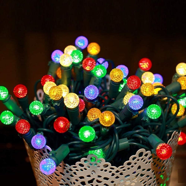 18.6Ft 50 LED Colorful Mini Globe String Lights G12 Ball Christmas Tree