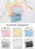 Zipper Files Bag, Breathable Transparent Mesh Documents Pocket Pouch for Office School Supplies (White, A6)