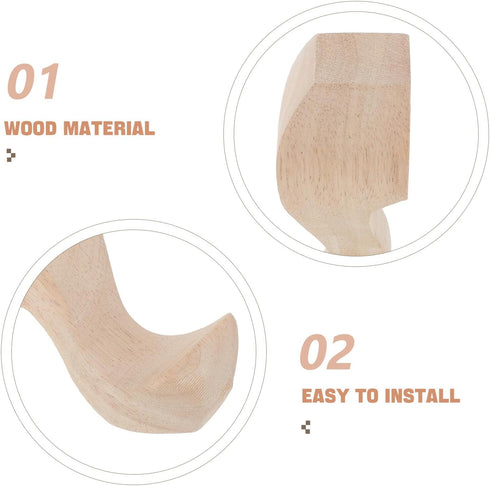 15x6cm 4pcs Set NUOBESTY Solid Wood Carved Furniture Legs Replacement Sofa Feet European Style Wooden Table Legs
