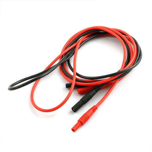 ZYAMY 2pcs Heavy Duty Silicone Wires Multimeter Leads Probes Adapter, 4mm Banana Plug to Jack (1 Red + 1 Black)