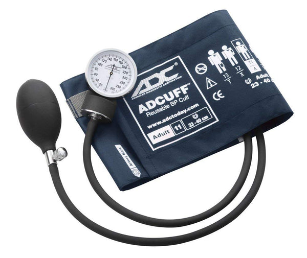 ADC Prosphyg 760 Pocket Aneroid Sphygmomanometer with Adcuff Nylon Blood Pressure Cuff, Adult, Navy