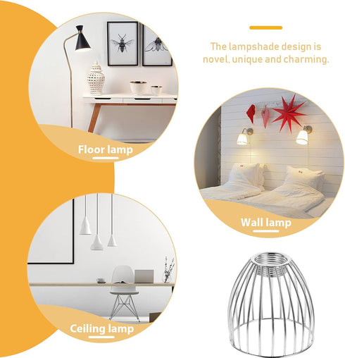 3.14 Inch Lurrose Hollow-Out Iron Art Bird Cage Lampshade Mini Metal Light Shade Cover for Wall Floor Ceiling Lamps