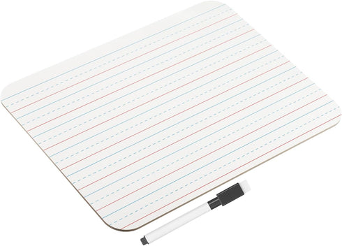 PATIKIL Dry Erase Board with Lines Set, 12" x 9" Small Double Sided White Board with Markers for Learning