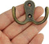 6 Pcs Double Prong Robe Hooks, Wall Mounted Dual Coat Hooks for Bathroom Bedroom Door, Retro Metal Hanger