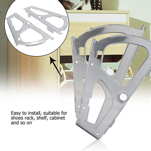 2Pcs (1 TOPINCN Shoes Drawer Cabinet Hinges, Stainless Steel Shoe Rack Hinges Frames Shoes Drawer Cabinet Hinges Turing