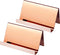Maxdot 2 Pack Stainless Steel Business Card Holders, Desktop Credit Name Card Display Organizer, Rose Gold