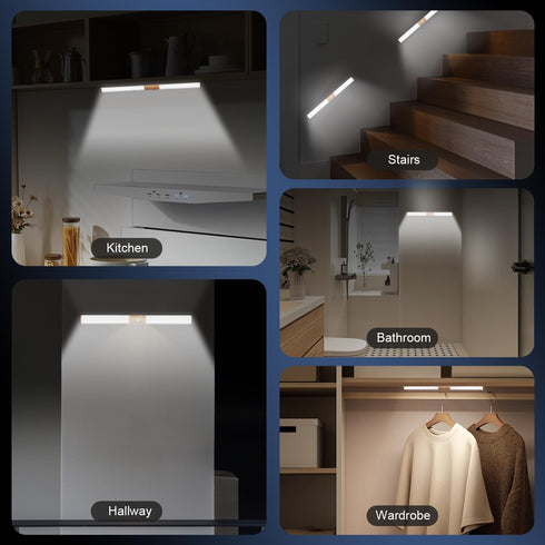 FOCULITY dimming Closet countertop (15 inch Under Cabinet Lights, LED Rechargeable Battery Driven Indoor Motion Sensor