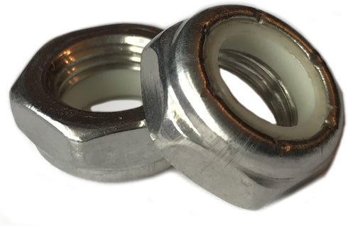 Stainless Steel Thin Jam Nylon Insert Lock Nuts 1/2-13, Pack of 10, Marine Bolt Supply