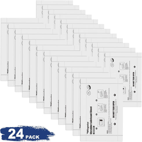 Wingwise 24-Pack 8.5 6 Inches, Shredder Lubricant Sheets, x Sharpens Blades & Prevents Jams, Mess-Free Maintenance