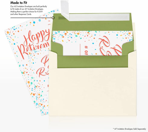 LUXPaper A2 Invitation Envelopes | Peel & Press | Avocado Green | 4 3/8" x 5 3/4" | 70lb. Text | 50 Qty