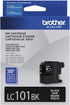 Brother Genuine Standard Yield Black Ink Cartridge, LC101BK, Replacement Black Ink, Page Yield
