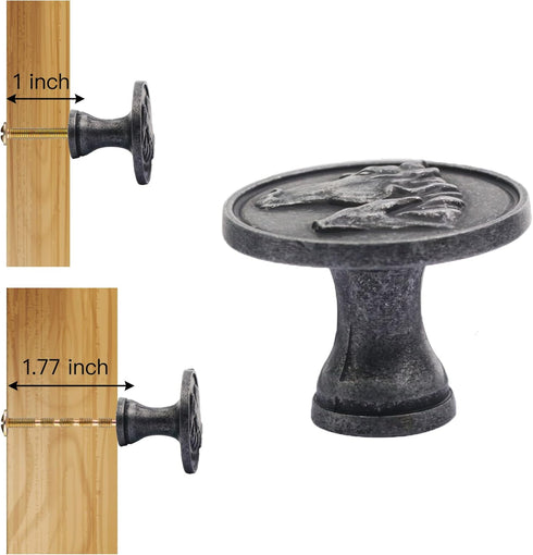 Cabinet Pulls, 4 Pcs Kitchen Cabinet Knobs, Drawer Knobs, Dresser Pulls for Cabinet Hardware (Antique Silver)