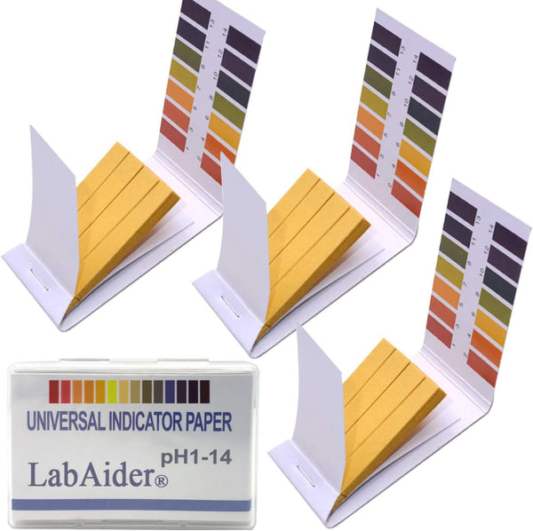 3 Pack pH.1-14 Test Paper - Extensive Litmus Test Paper, 240 Strips with Storage Case for Water, Soil Testing
