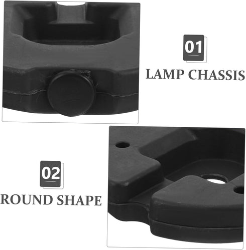 4.13In HEALLILY Weighted Desk Lamp Base Round Iron Floor Lamp Loader Stand Heavy Duty Stable Base Accessory for Home