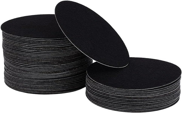 PH PandaHall 60pcs 3 inch Black Lamp Base Felt Adhesive Non-Slip Fiber