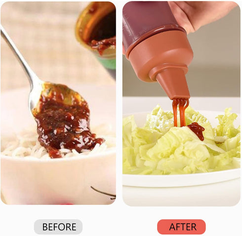 hejhncii 5-Hole Squeeze Bottle Dispenser for Sauces - Perfect for Ketchup and More