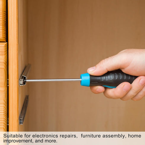Magnetic Tip Phillips Screwdriver, 6mm Dia 4.2" Long CR-V Cross-Head Nut Driver with Cushion Grip Handle for