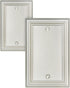 2-Pack Satin Nickel Blank Wall Plate, Durable Metal No Device Outlet Cover, Midsize 3.15''*4.88''