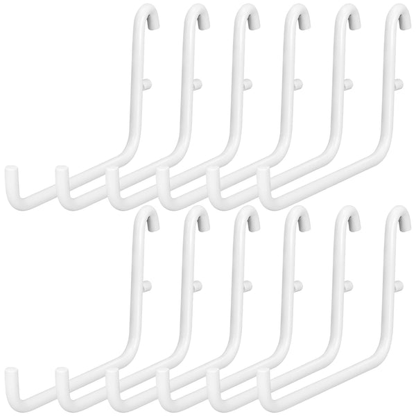 12 Pcs Pegboard Hooks, 6 x 9.5 Centimeters, Compatible with IKEA Skadis Pegboard, Waterproof Metal Storage Tool
