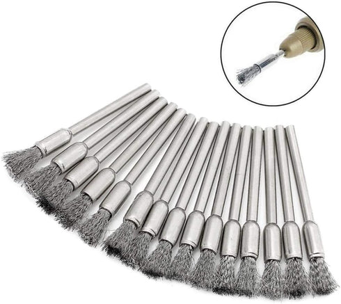 Mesee 45Pcs Steel Wire Brushes Wheels Set with 1/8" Shank for Rotary Tool Buffing Cleaning