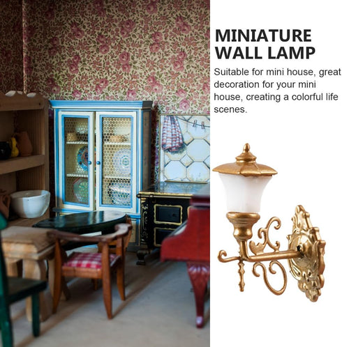 4pcs 1: 12 Housoutil Dollhouse LED Wall Sconces, Scale Wall Lamp, Miniature Vintage Dollhouse Wall Lamp for DIY