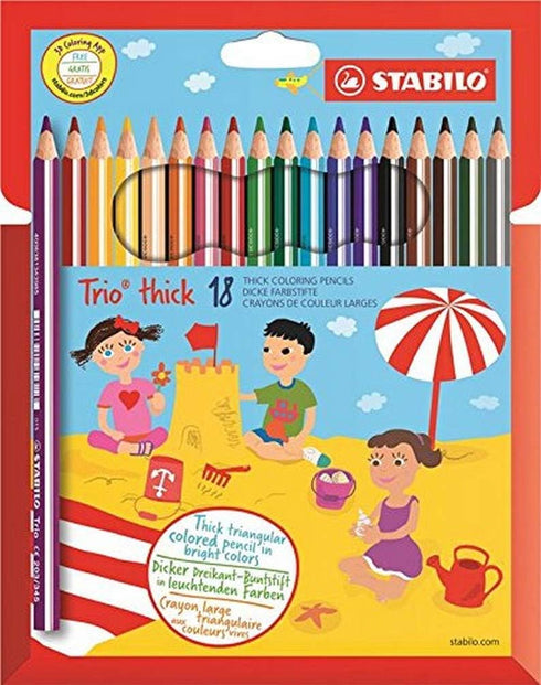 Stabilo Trio Thick Pencil, Set of 18, Multicolored (022509)