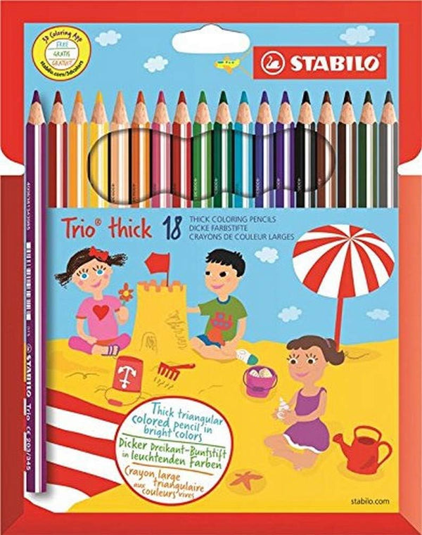 Stabilo Trio Thick Pencil, Set of 18, Multicolored (022509)