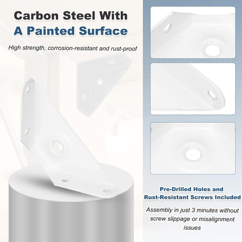 Gusset 4Pcs 59mm 59mm PATIKIL Joints, x Carbon Steel Corner Braces Bracket Angle Joining Support with Screws for Wood