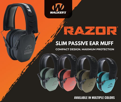 Walker's Compact Earmuffs for Youth & Women - Slim Profile Noise Protection
