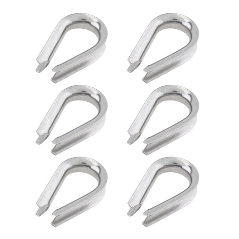 6Pcs M5 Stainless Steel Thimbles, 1/4" Wire Rope Thimbles for Diameter Cable Rigging
