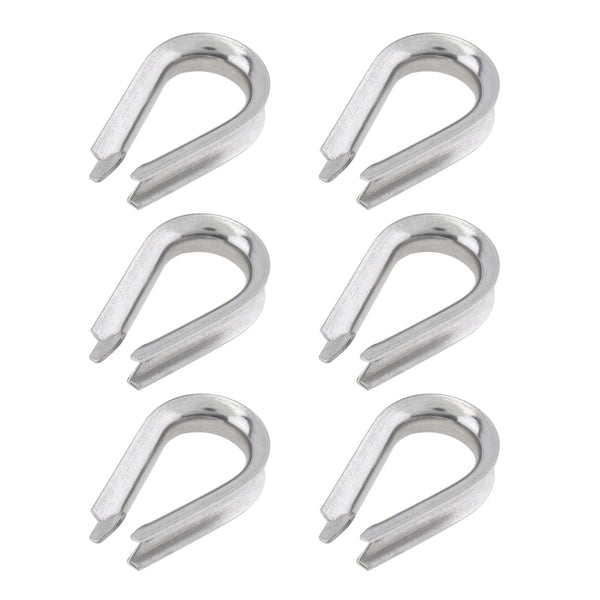 6Pcs M5 Stainless Steel Thimbles, 1/4" Wire Rope Thimbles for Diameter Cable Rigging
