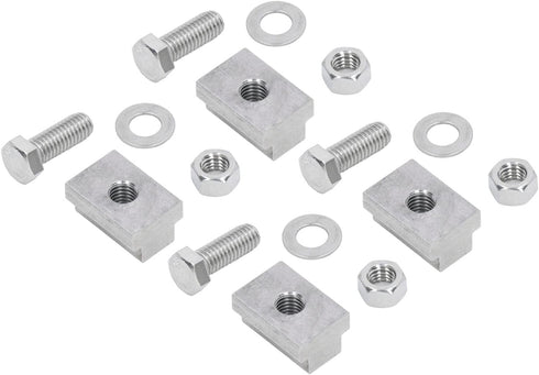 Keenso 4 Sets 3/8 Inch-16 Pickup Bed Rail T Slot Nuts, Truck Compartments Stainless Steel Bed Rail Nut Screw Kit