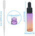 10Pcs Dropper Bottles Set, 10ml (1/3 oz) Purple Orange Gradient Glass Bottles with 5ml Plastic Droppers for Essential